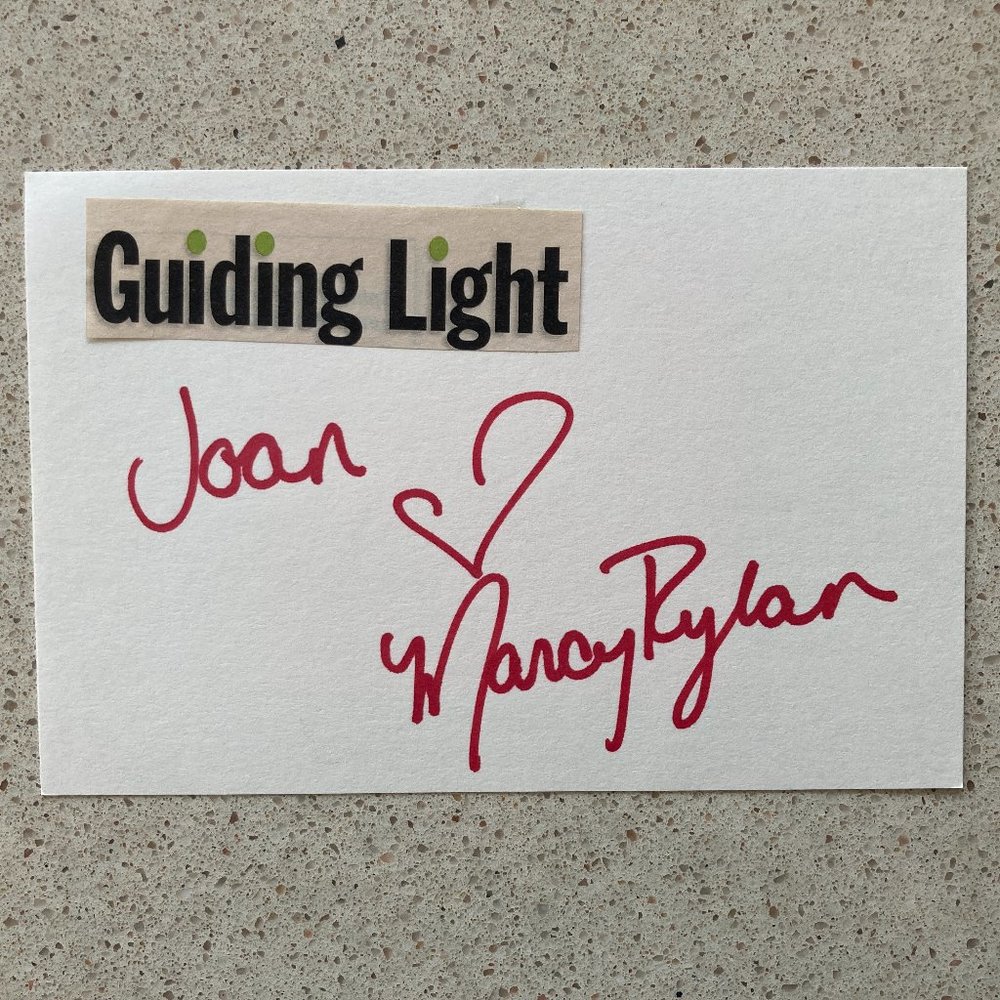 Marcy Rylan Signed Inscribed Index Card 4X6 Guiding Light General Hospital Emme